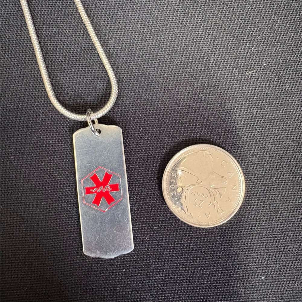 Penicillin Allergy - Medical Alert Pendant Necklace - Picture 6 of 8